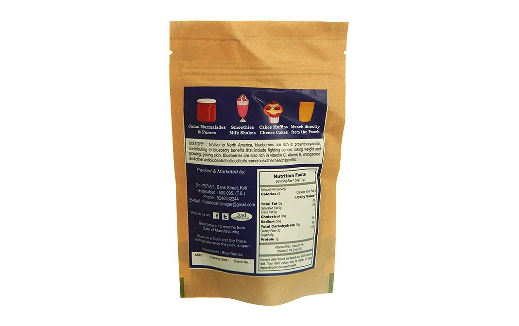 Fruta Seca Blueberry    Pack  70 grams
